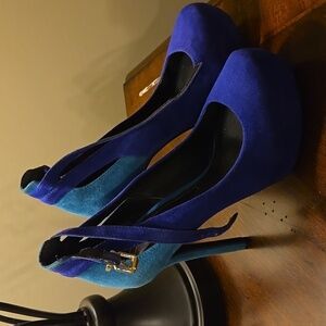 Jessica Simpson Two-toned Purple and Turquoise Women's Shoes Sz 6.5 Heel 5 in.